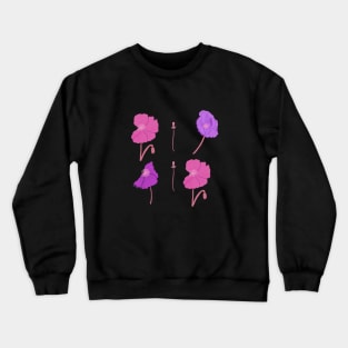 Poppy flowers in pink Crewneck Sweatshirt